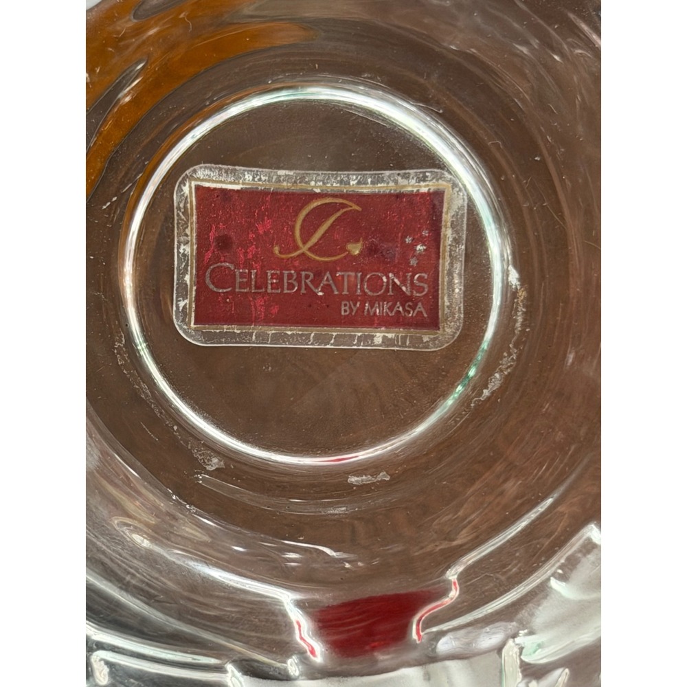 Mikasa Celebrations Christmas Glass Votive Candle Holder Scalloped Rim - Picture 6 of 9